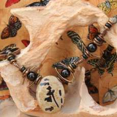 Oriental Writing Stone Necklace