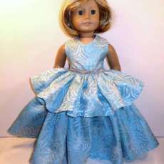 Blue Princess Dress With Tulle Peblum