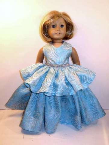 Blue Princess Dress With Tulle Peblum