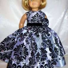 Silver and Black Brocade Princess Dress