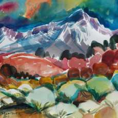 Mt. Whitney, Alabama Hils: blue-green and red