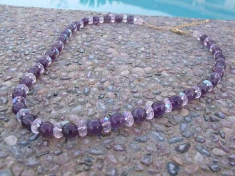 Amethyst and Swarovski Necklace