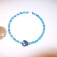 turquoise and purple heart flex-z bracelet $8.oo