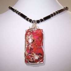Pink Variscite with onyx necklace