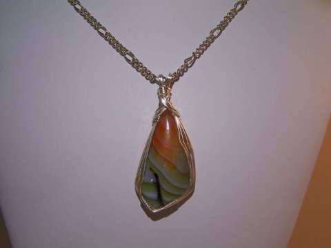 Brazilian Onyx on a silver chain