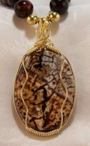 Wire Wrapped Tibetan Agate