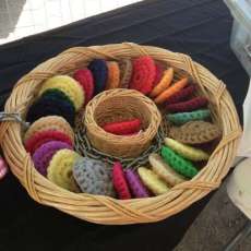 Handmade nylon scrubbies