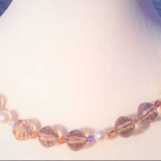 Faceted Champaigne Quartz, Citrine and Crystal Pearls