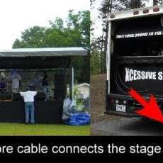 A single cable connects the stage with our state of the art sound booth