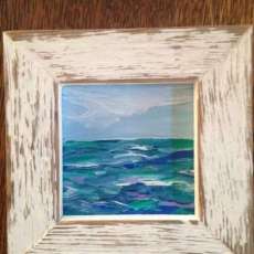 Mini Ocean Scene in Distressed Wood Frame