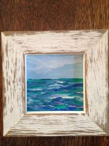 Mini Ocean Scene in Distressed Wood Frame