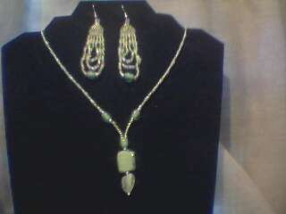 beaded necklace and earring set