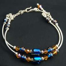 Silver and Blue anklet