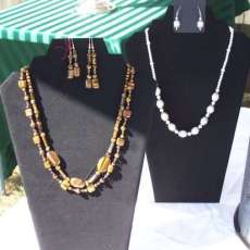 Handcrafted Tiger Eye and Glass Pearl Jewelry