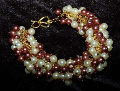 Pearls and Gold Ringlets Bracelet