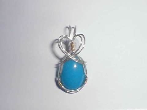 Wire Wrapped Turquoise Mountain Jade