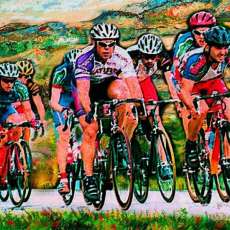 The Bicyclists--Van Gogh Style