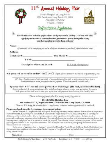 Holiday Fair 2012 Application