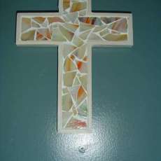 wood and glass cross