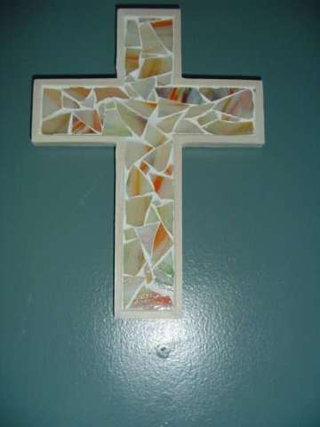 wood and glass cross