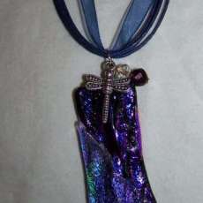 Fused Glass Fire Fly Necklace