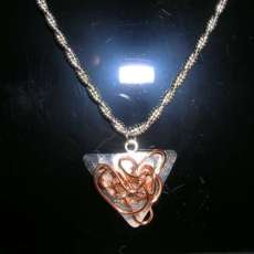 Sterling Tri with Copper Wire Wrapping