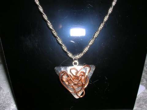 Sterling Tri with Copper Wire Wrapping