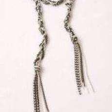 Adrienne Mixed Chain Lariat, Silver