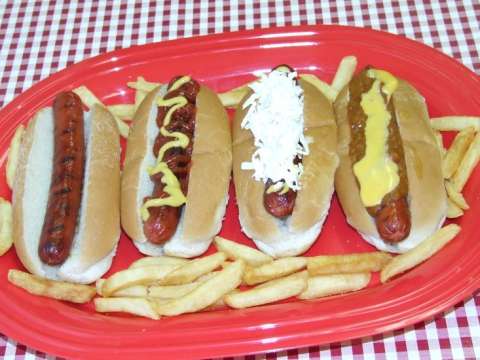 Naked Dog, Dressed Dog, Slaw Dog, Chili Cheese Dog