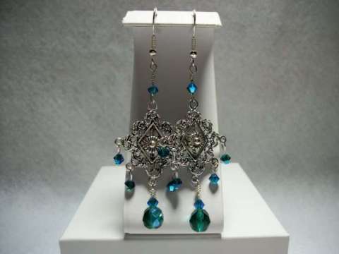 Emerald Crystal Chandelier Earrings