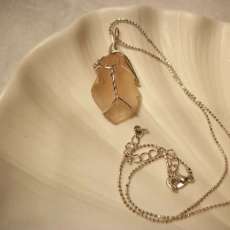 Pink Wire-Wrapped Sea Glass Necklace
