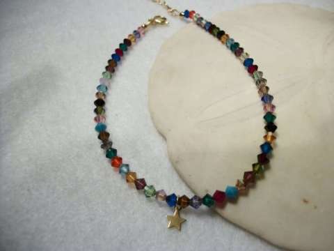 Multicolor Swarovski Crystal Anklet