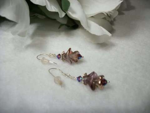 Sterling Silver Amethyst Flower Earrings