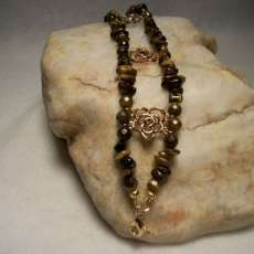 Tigers Eye & Swarovski Crystal Bracelet