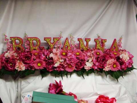 NAME PLATE AND SWEET 16 CANDLELABRAS