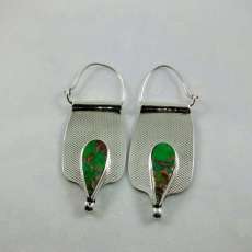 Hand rolled Mojave green earrings