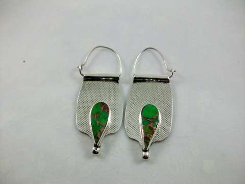 Hand rolled Mojave green earrings