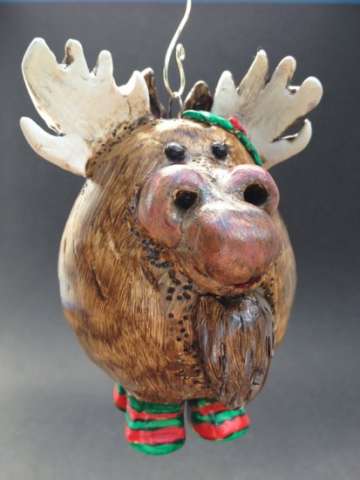 Moose in Socks Ornament
