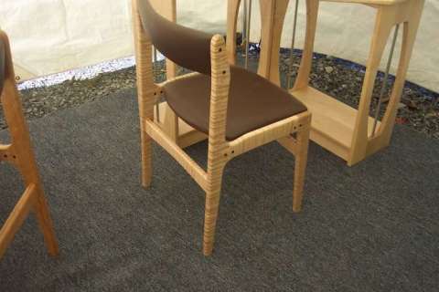 Curly Maple chair with leather seating