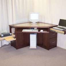 Walnut Corner desk with Corian inlay