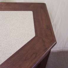 Walnut top with Corian inlay