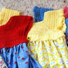 red thread crochet dress