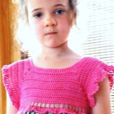 pink thread crochet dress