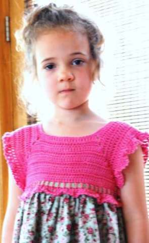 pink thread crochet dress