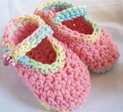 pink infant baby booties
