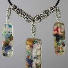 Triple Resin Bead Necklace