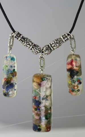 Triple Resin Bead Necklace