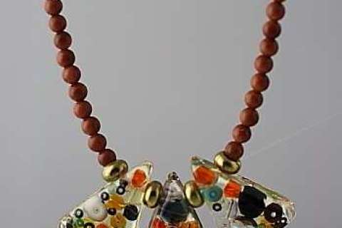 Goldstone and Resin Bead Necklace