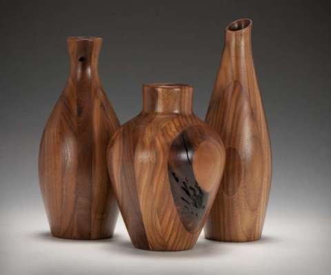 Black Walnut Vases
