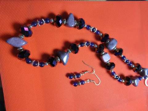 beaded necklace and earrings